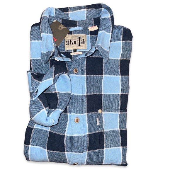 Levi’s SilverTab Oversized Buffalo Check Plaid Flannel Shirt - Picture 4 of 12